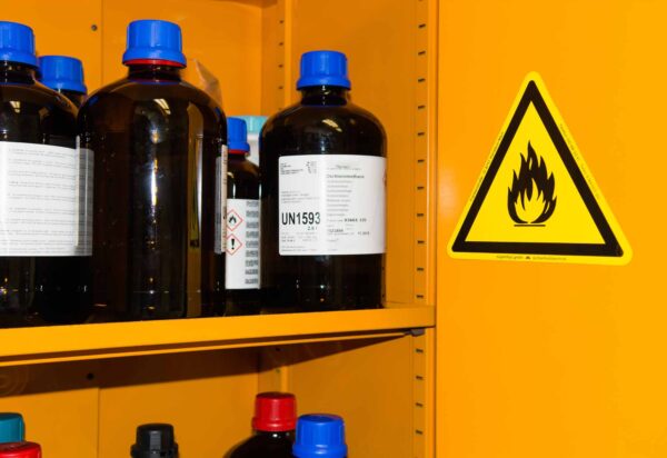 Flammable,Chemicals,In,Protection,Cabinet