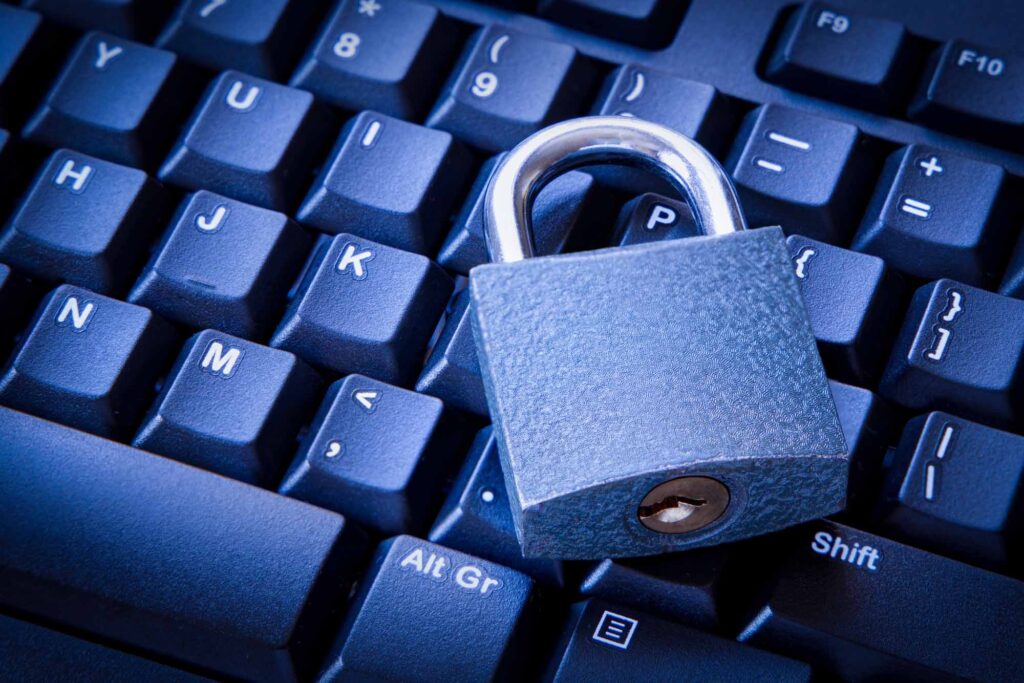 Closed Padlock on the Computer Keyboard.