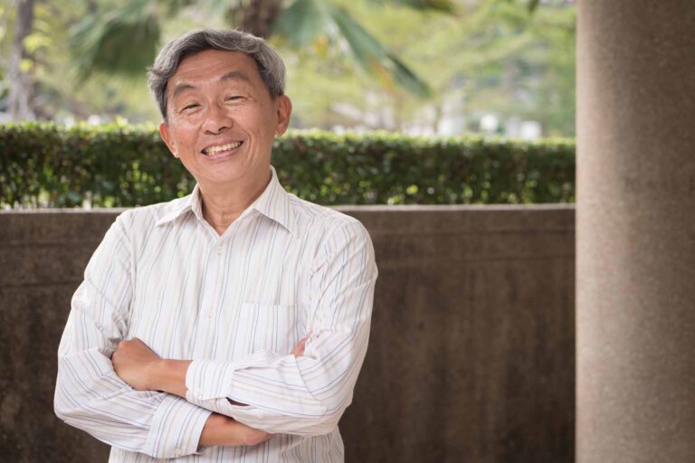 Smiling elderly man