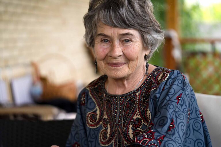 Old woman smiling