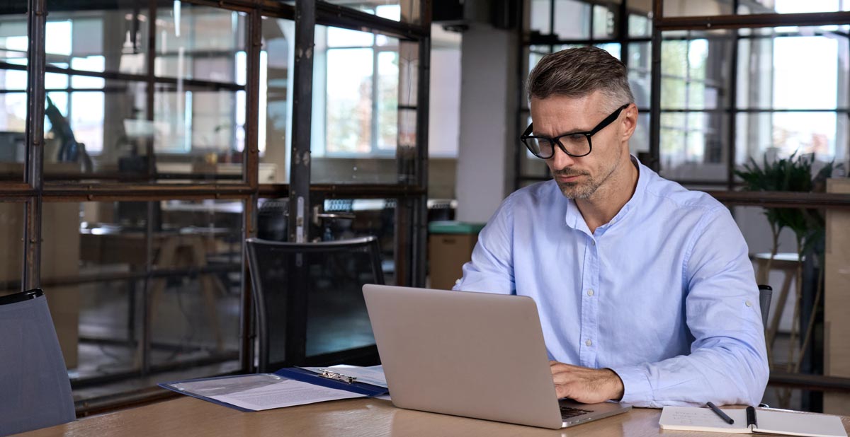 business man working on laptop