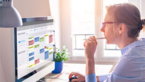 Woman working on computer