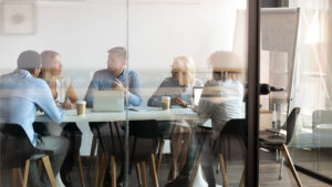 Colleagues in meeting room