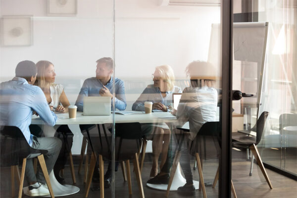 Colleagues in meeting room