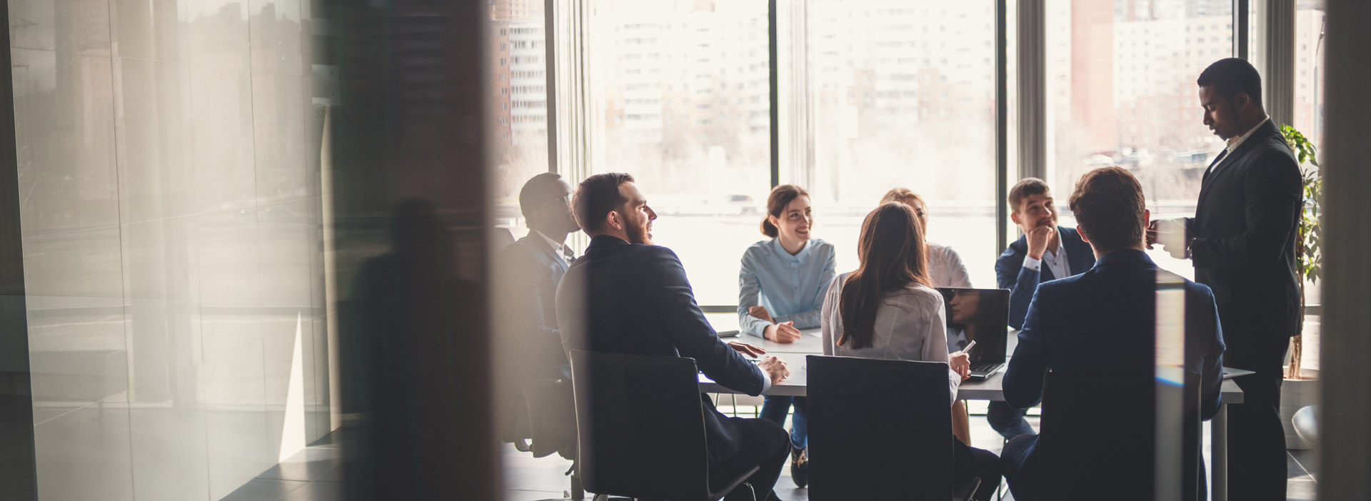 meeting in a board room