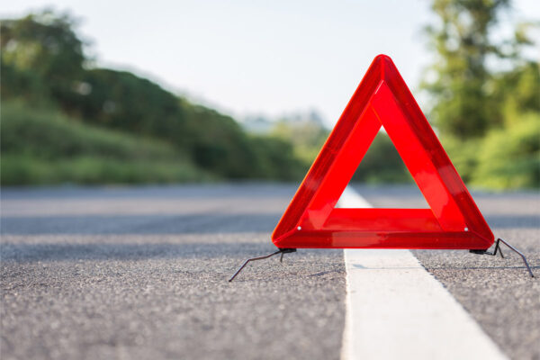 Red emergency stop sign