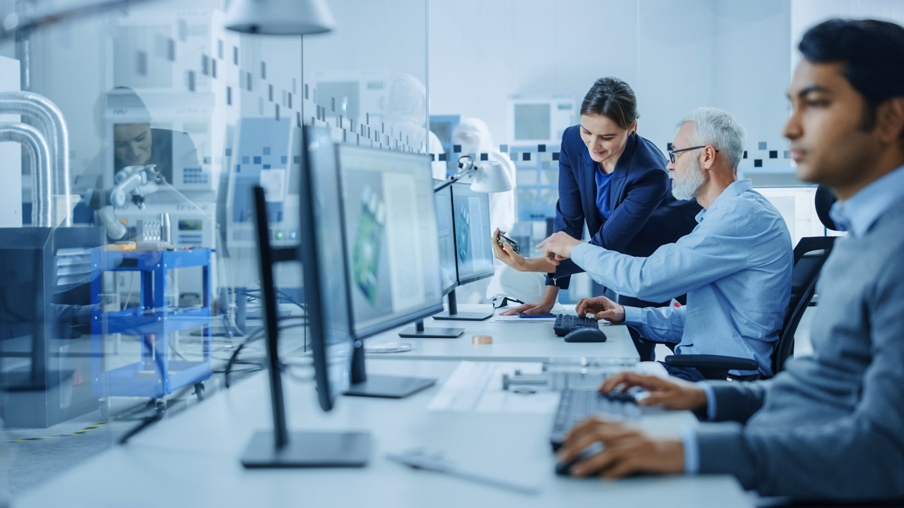 staff working on computers in office