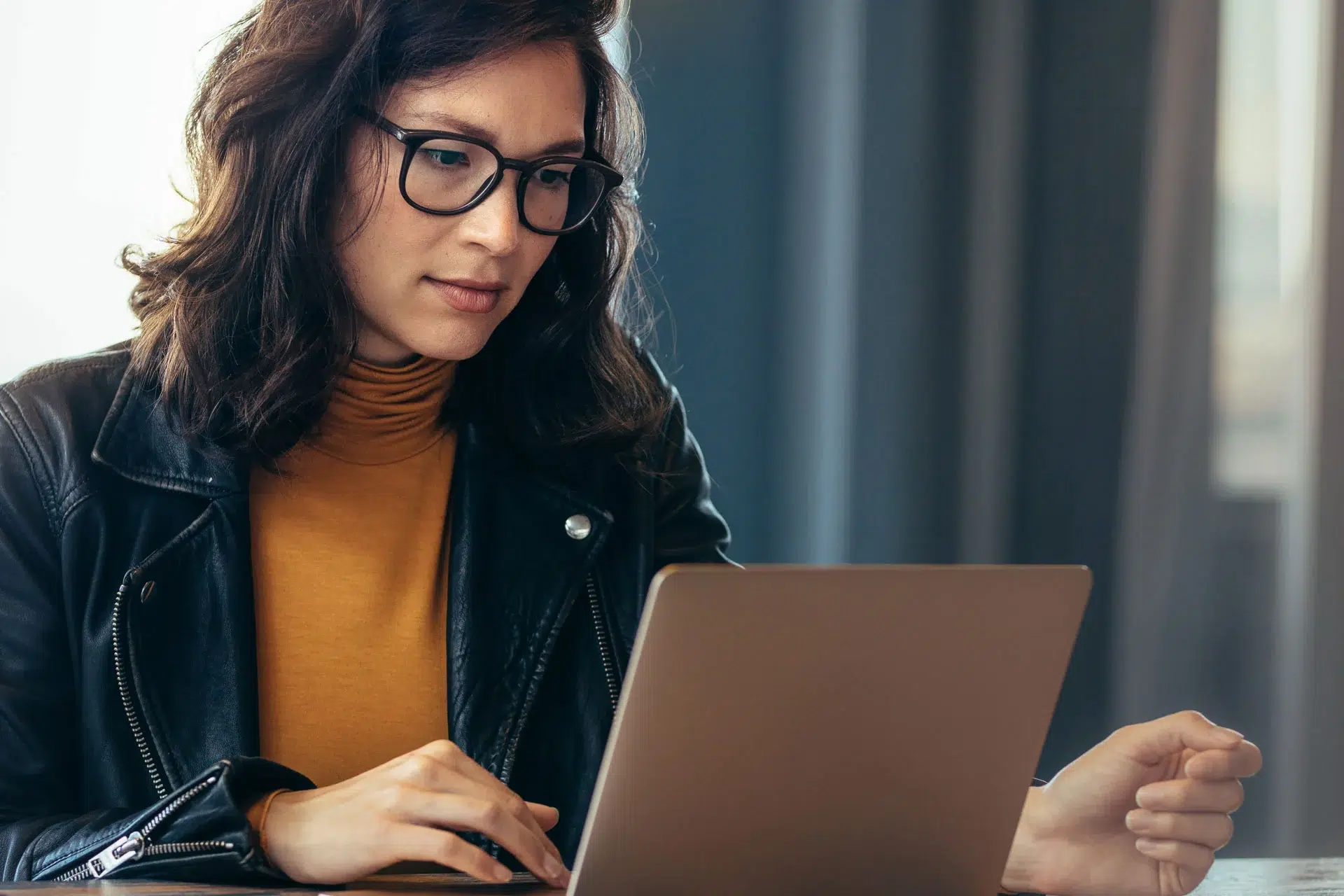 woman on a laptop