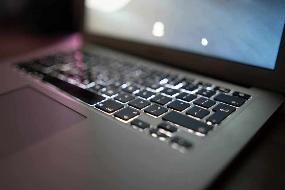 Close up of laptop keyboard