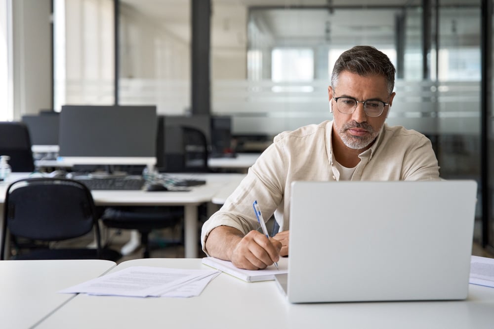 man working on laptop
