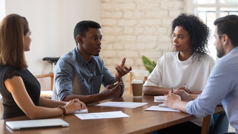 A group of managers in a meting