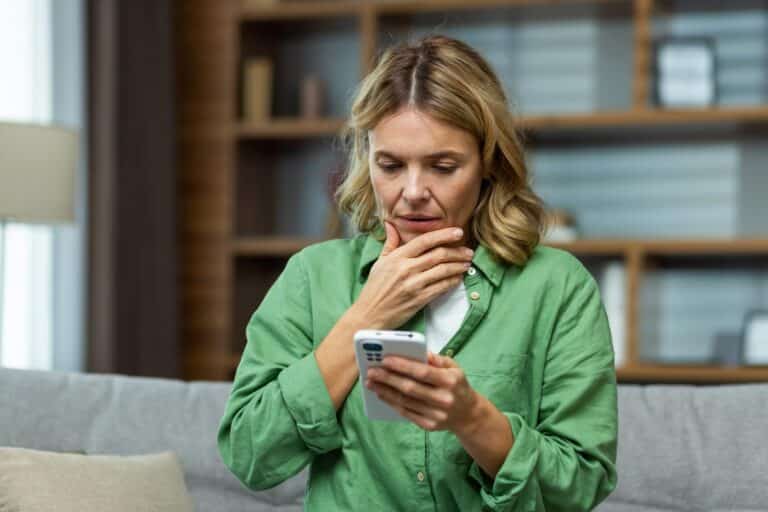 Woman looking concerned
