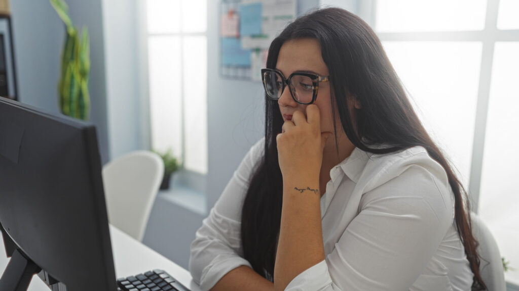 Woman working on computer