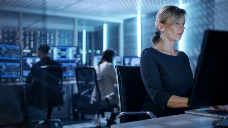 Woman working on computer