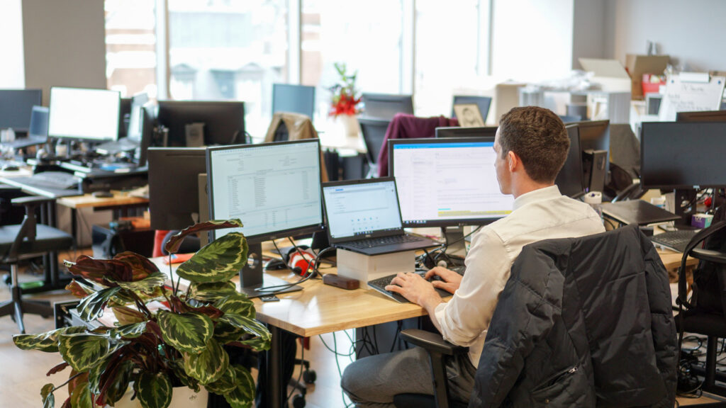man working in office